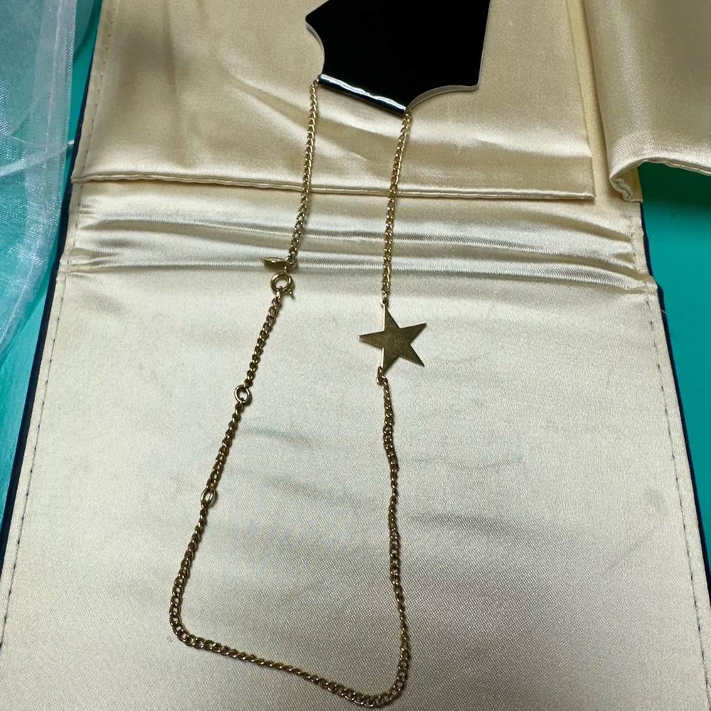 Minimalist, gold tone, star necklace adjustable